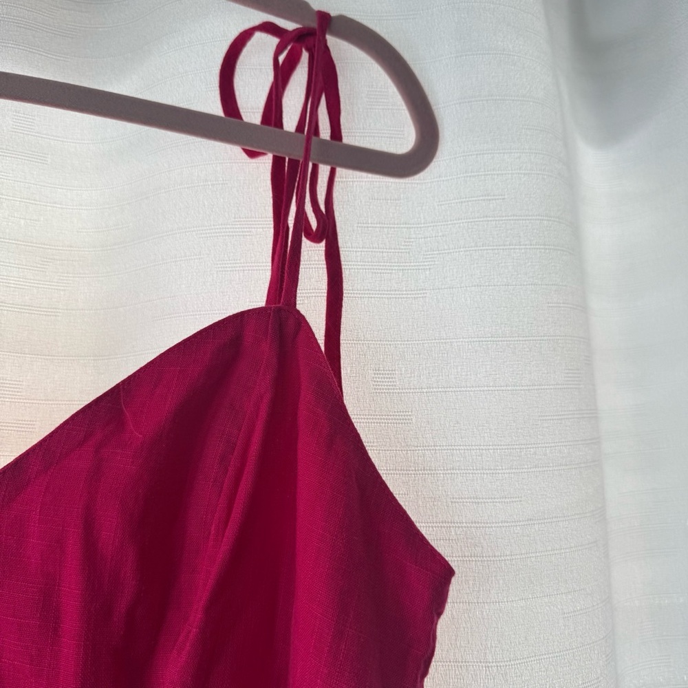 Express Hot Pink Smocked Tie-Strap Peplum Cami – Medium - Picture 3 of 8